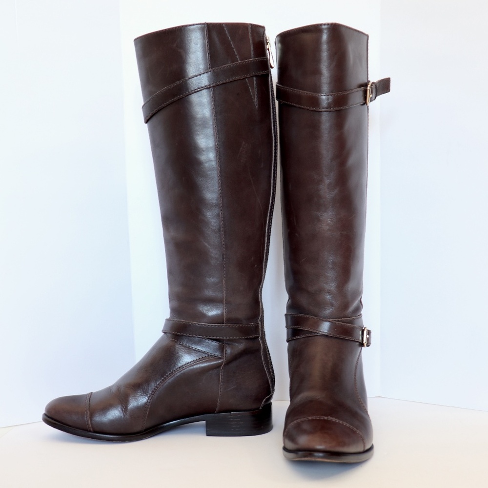 Pour la Victoire chocolate brown knee high riding boots